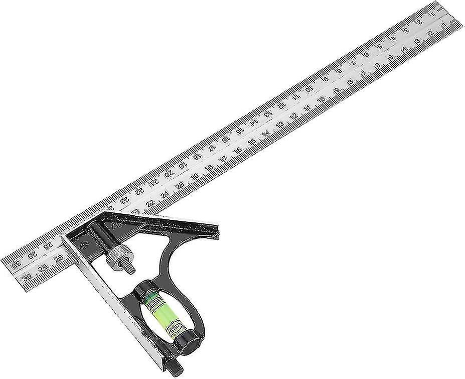 Combination Square Combination Angle Ruler 300mm 12inch Stainless Steel Zinc Alloy Right Angle Adjustable Ruler Professional Measuring  With Clear