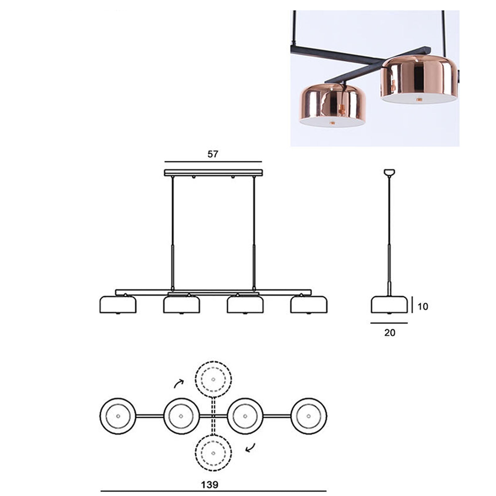 Boras  4 Heads Pendant Lamp Cy-New-022