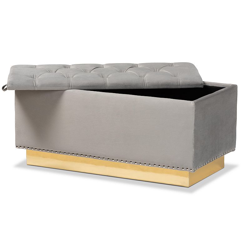 Baxton Studio Powell Tufted Storage Ottoman