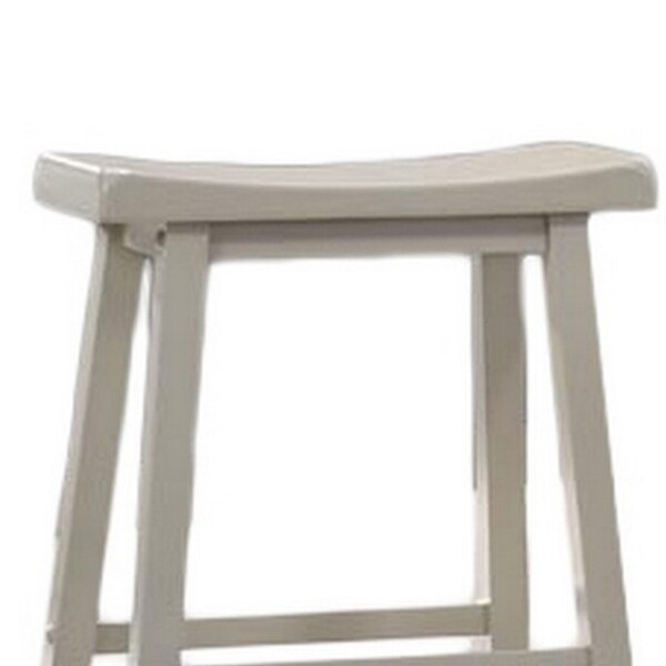 24 Inch Ergonomic Counter Height Stool， Set of 2， Curved Saddle Seat， Gray