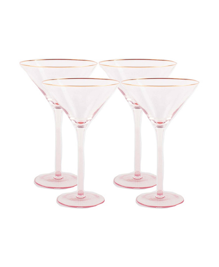 8 Oak Lane Glass Stemmed Martini Glasses Set of 4