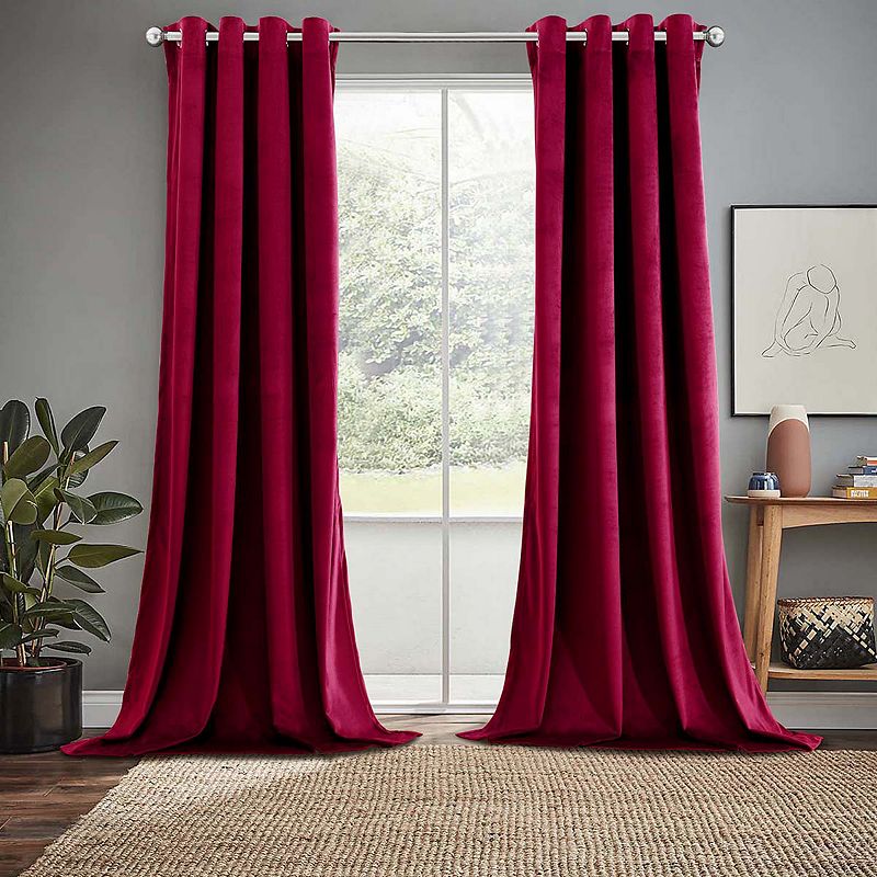 Heavyweight Velvet Grommet Curtain Panels (Set of 2)