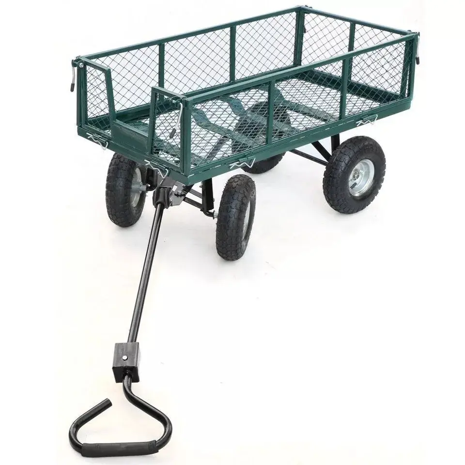 Hot Sale Hand Push 4 Wheel Garden Wagon Tool Cart Handcart