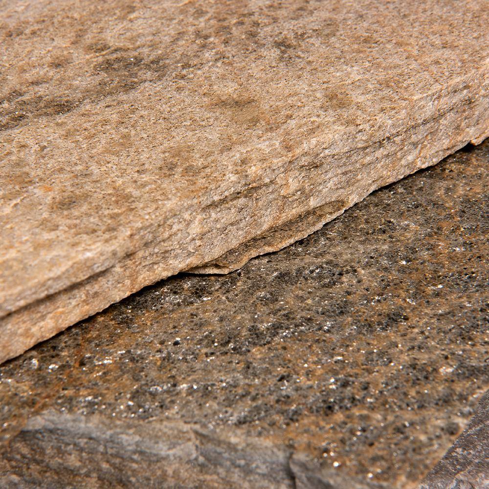 Southwest Boulder  Stone 16 in. x 12 in. x 2 in. 120 sq. ft. Klondike Gold Natural Flagstone for Landscape Gardens and Pathways 02-0198