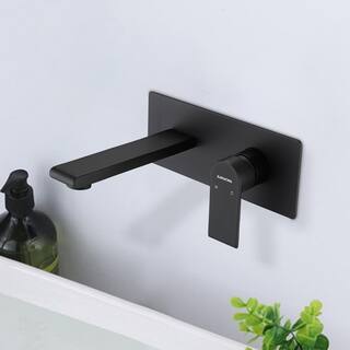 Magic Home Single-Handle Bath Waterfall Wall Mounted Tub and Sink Faucet in Matte Black CS-W121750477