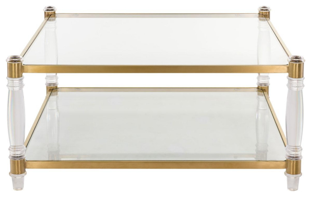 Adara Acrylic Coffee Table Bronze   Contemporary   Coffee Tables   by Peachtree Fine Furniture  Houzz