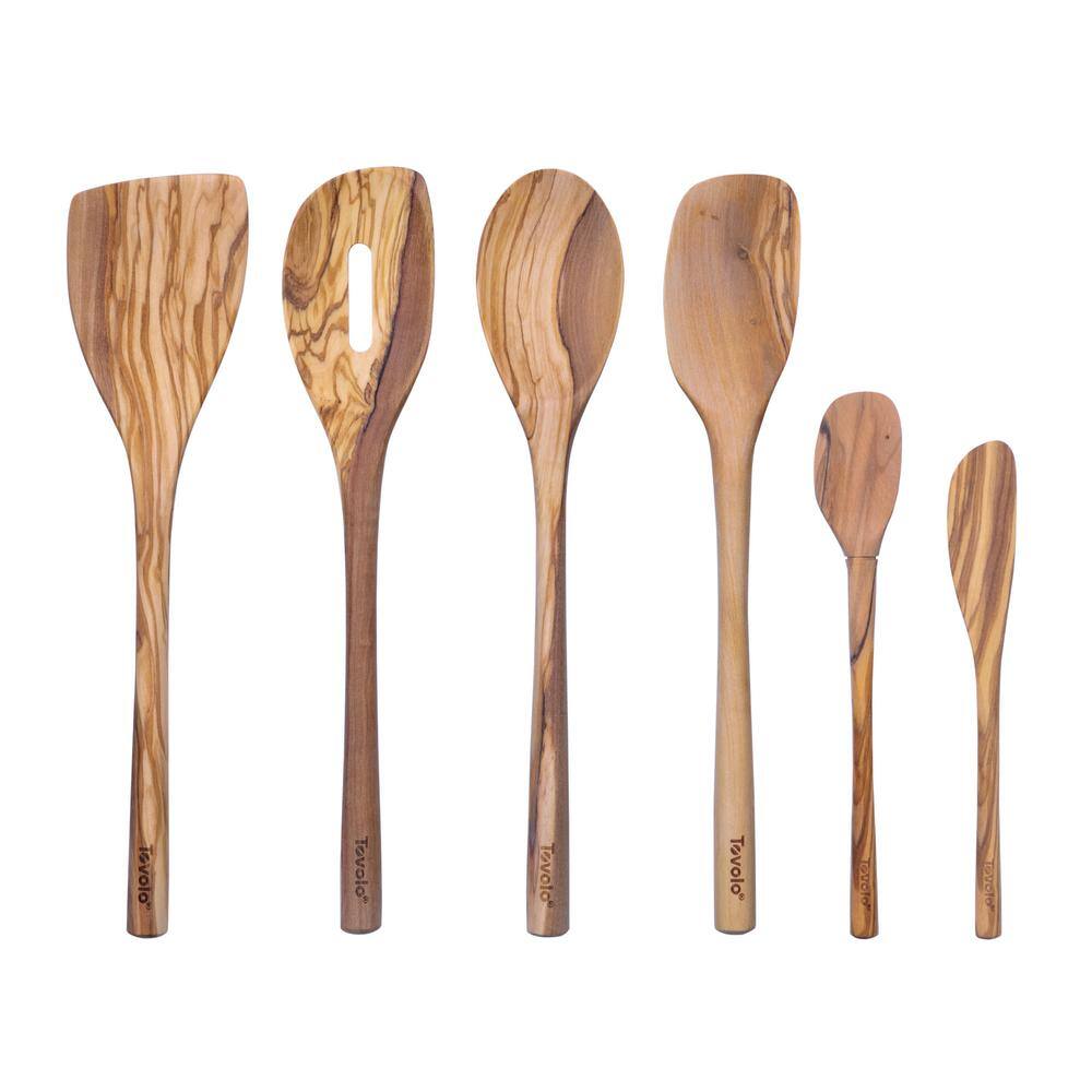 Spectrum Olivewood Utensil Utensils for Meal Prep and Cooking (Set of 6) 60140-90