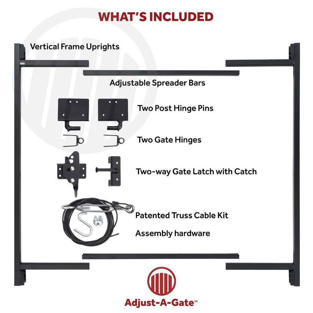 Adjust-A-Gate Original Series 36 in. - 60 in. Wide Gate Opening Steel Gate Frame Kit AG36