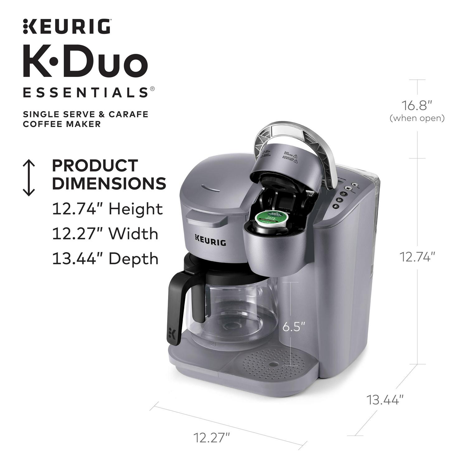 Keurig KDuo Essentials Single Serve and Carafe Coffee Maker Moonlight Gray  Crowdfused