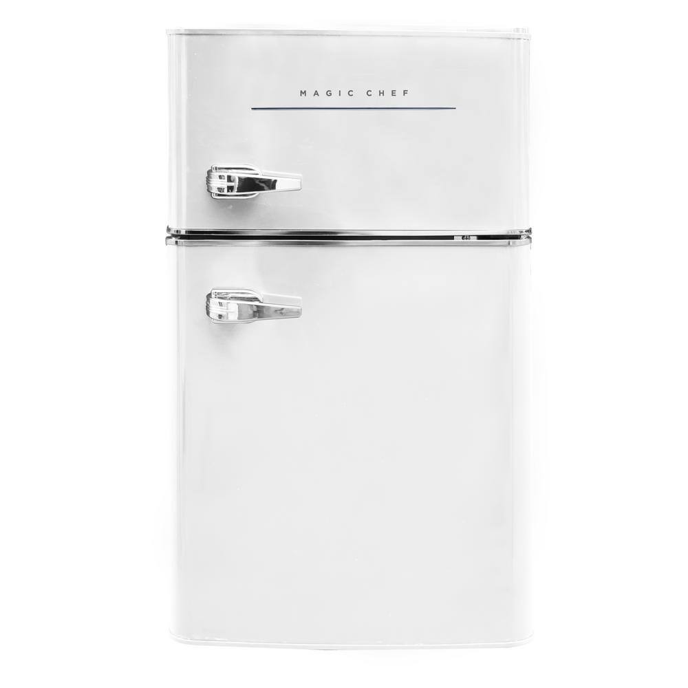 Magic Chef Retro 3.2 Cu. Ft. 2 Door Mini Fridge in White HMCR320WE