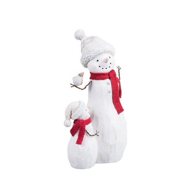 Transpac Resin 10 43 In White Christmas Rustic Snowman With Scarf Figurine