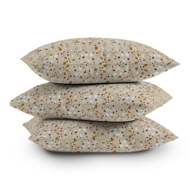 Iveta Abolina Terrazzo Tan Outdoor Throw Pillow Beige Deny Designs