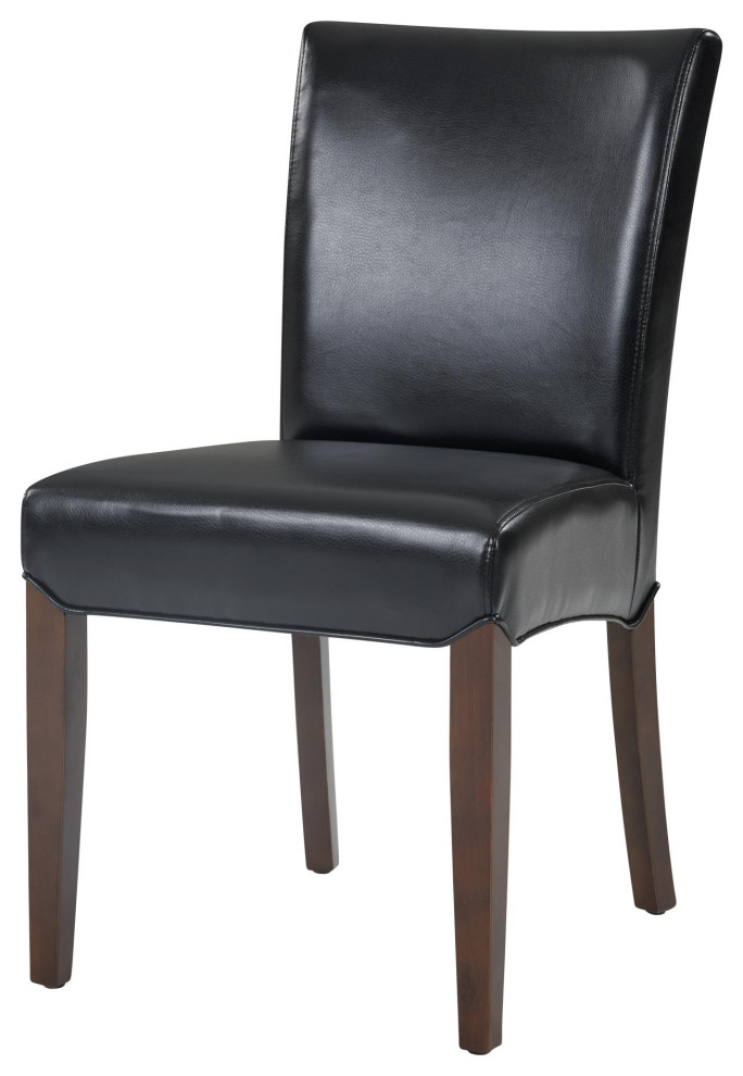 Avisa Bonded Leather Chair  Black (Set Of 2)   Transitional   Dining Chairs   by Virgil Stanis Design  Houzz