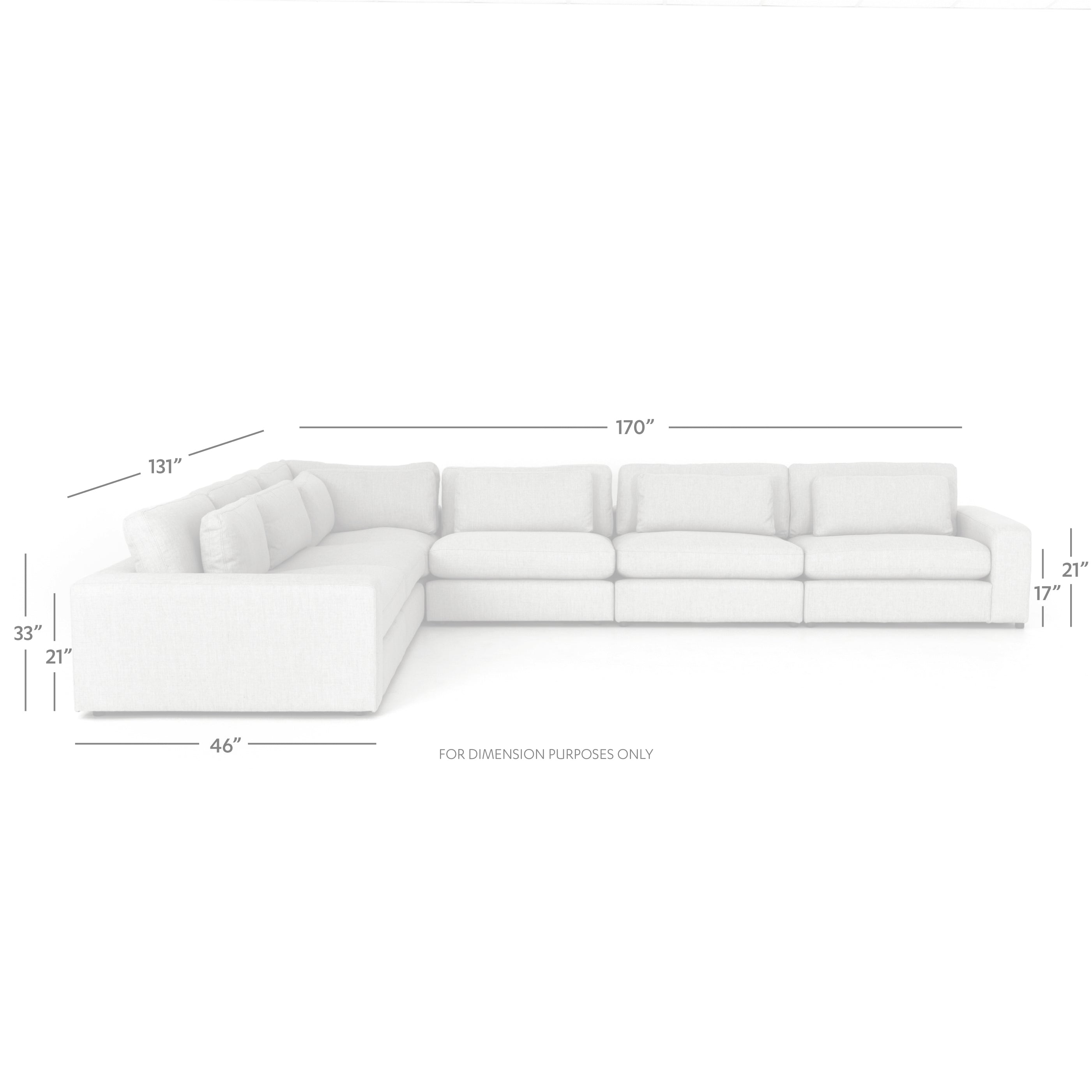 Bloor 6 Piece Sectional in Chess Pewter