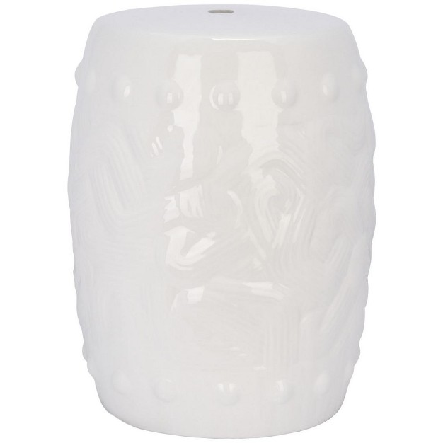 Panthea Ceramic Garden Stool Ivory Safavieh