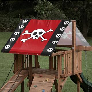 Monkey Bar TARPS 17.5 in. x 54.5 in. Pirate Flag Playset Replacement Tarp (054): 13 oz. Vinyl Canopy Roof for Playsets 54pirfla-18x55