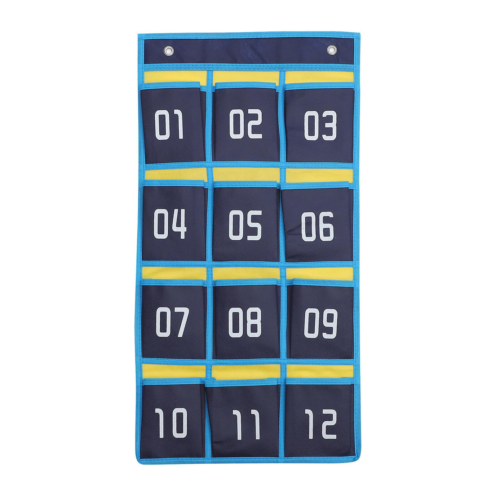 12 Pocket Hanging Storage Bag For Cell Phones Calculator Holder Pocket Chart