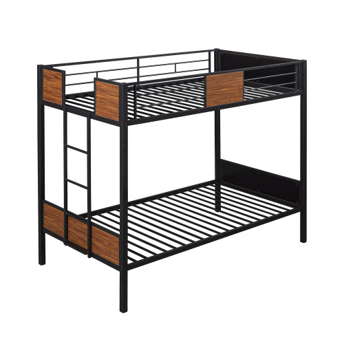 Twin Over Twin Bunk Bed Style Steel Frame Bunk Bed...