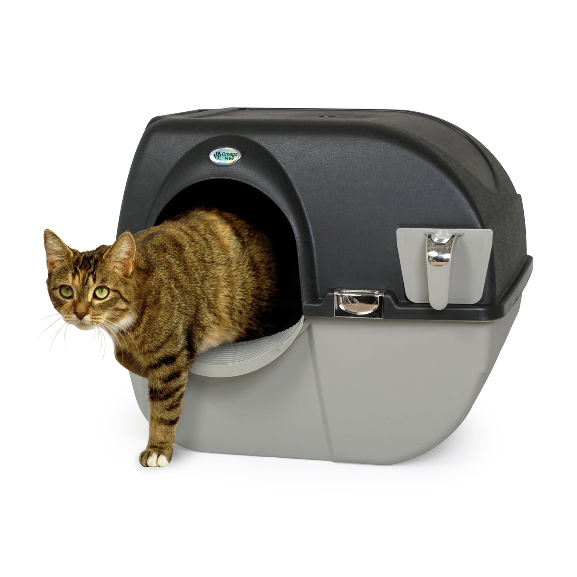 Omega Paw Large Elite Self-Cleaning Litter Box， Black