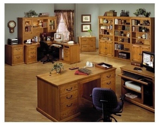 Beaumont Lane 7 Shelf Traditional Wood Bookcase in Distressed Wheat Brown   Traditional   Bookcases   by Homesquare  Houzz