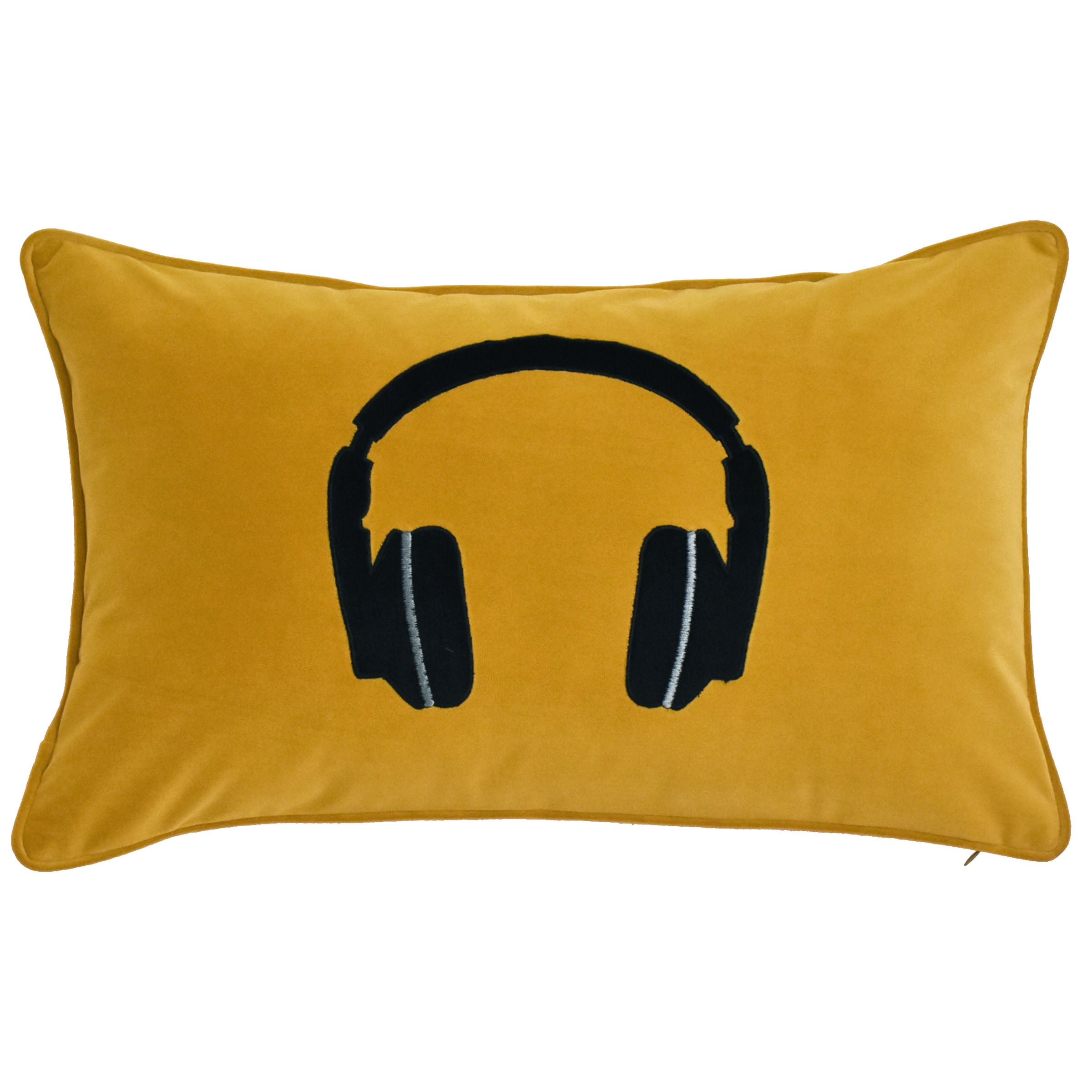 30X55 Cm Headphone Embroidered Throw Cushion Ecc-029