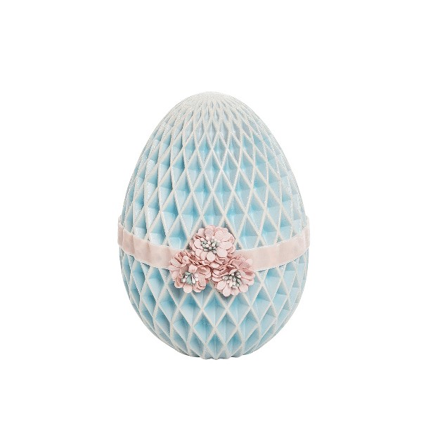 Gallerie Ii Blue Honeycomb Easter Egg Figurine Decoration