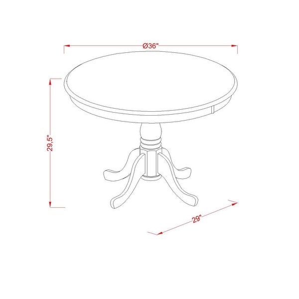 3 Piece Dinning Table Set - 1 Wood Table and 2 Dining Room Chairs - (Finish and Seat's Type Options)