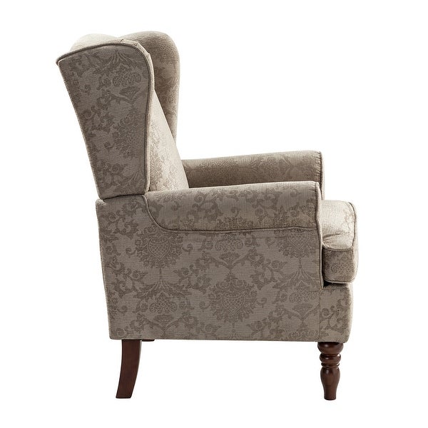 Epimethis Traditional Fabric Accent Armchair with Turned Legs by HULALA HOME