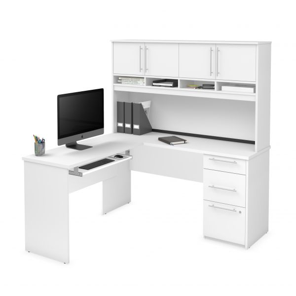 Bestar Innova Plus L-shaped desk in White