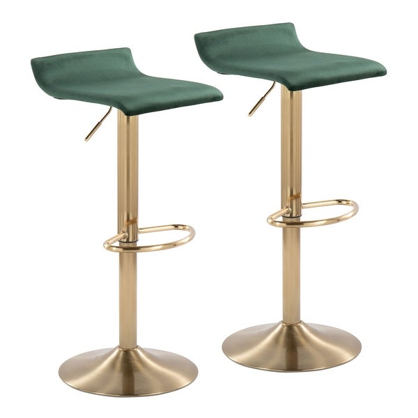 Silver Orchid Tower Ale Brushed Gold Adjustable Bar Stool (Set of 2)