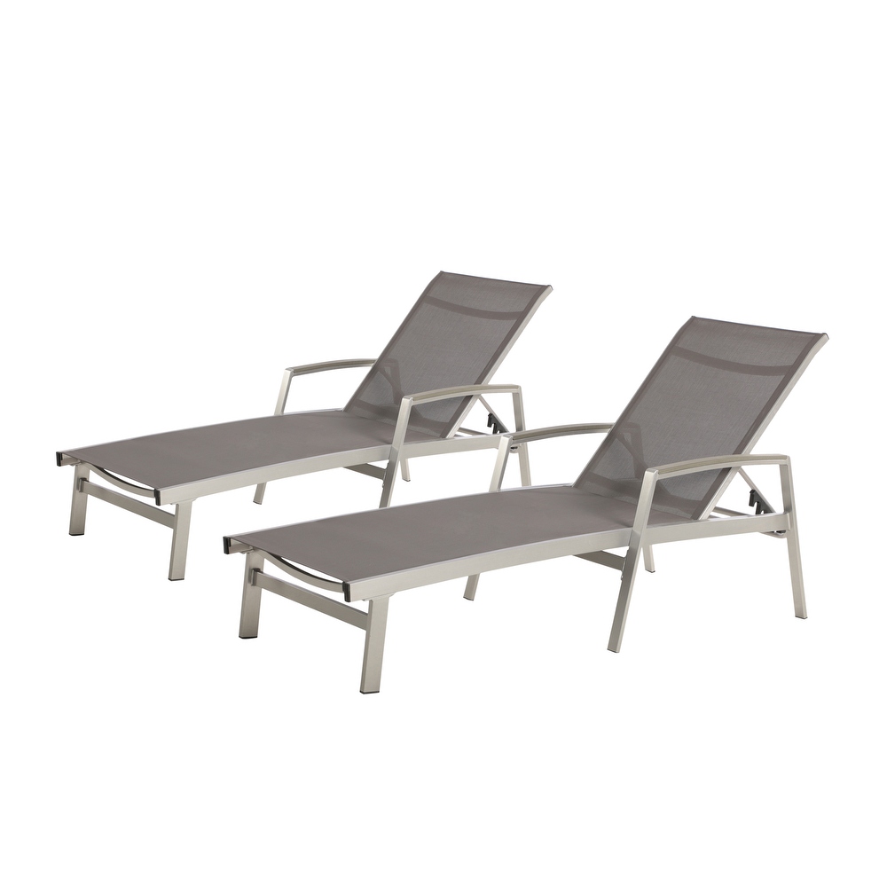 Oxton Outdoor Aluminum Chaise Lounge (Set of 2) by Christopher Knight Home