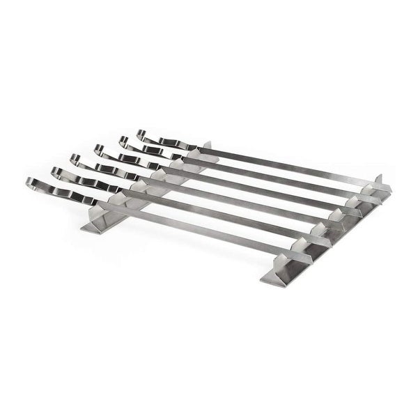 Mtoye Steven Raichlen Stainless Kabob Rack with Flat Skewers