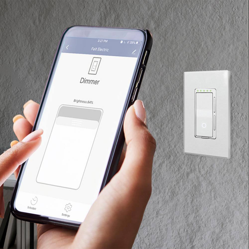 Feit Electric Smart Home Wi-Fi Connected Wireless Dimmer Switch No Hub Required AlexaGoogle Assistant Compatible White (3-Pack) DIMWIFI3