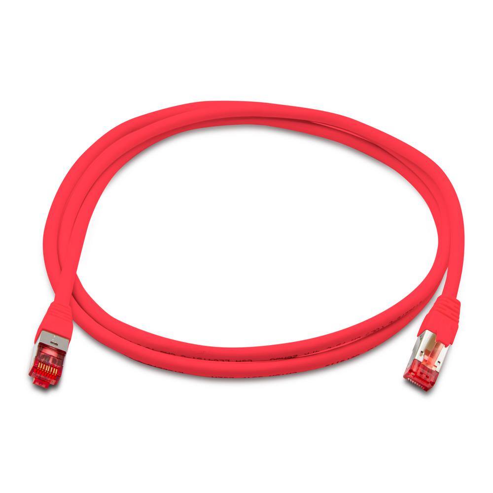 TRIPLETT CAT6A 10GBPS Professional Grade SSTP 26 AWG Patch Cable 5 ft. Red (2-Pack) CAT6A-5RD-2PK