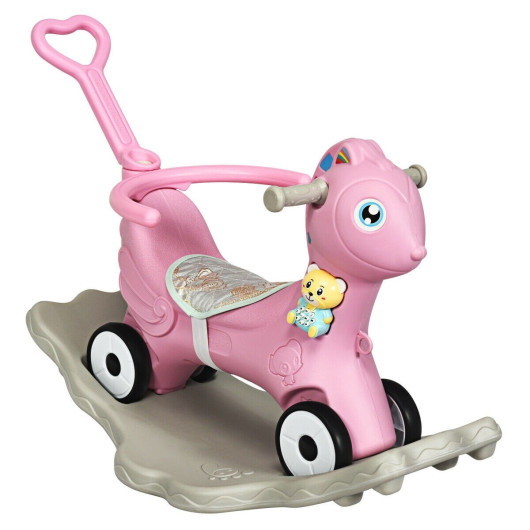 Costway 43019568 4 in 1 Baby Rocking Horse with Mu...