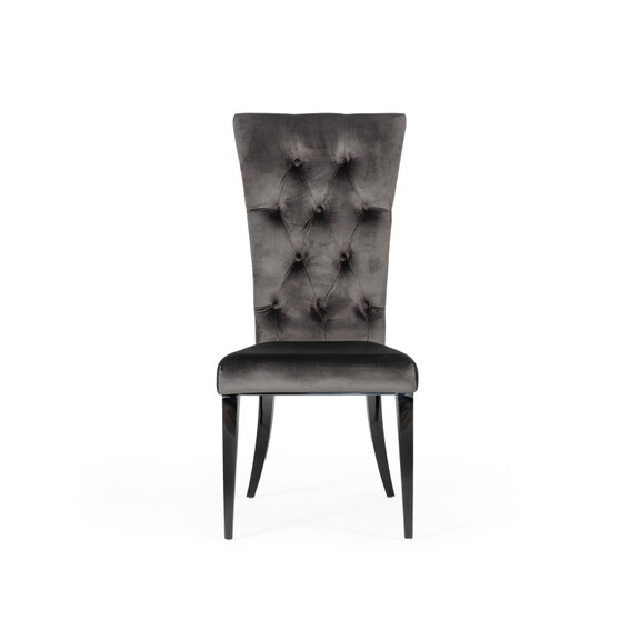 Modrest Darley Modern Grey Velvet Dining Chair Set...