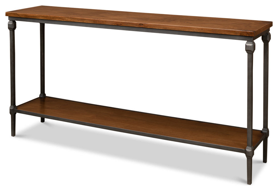 Huntsman Console Table With Shelf Wood and Iron Frame   Transitional   Console Tables   by Sideboards and Things  Houzz