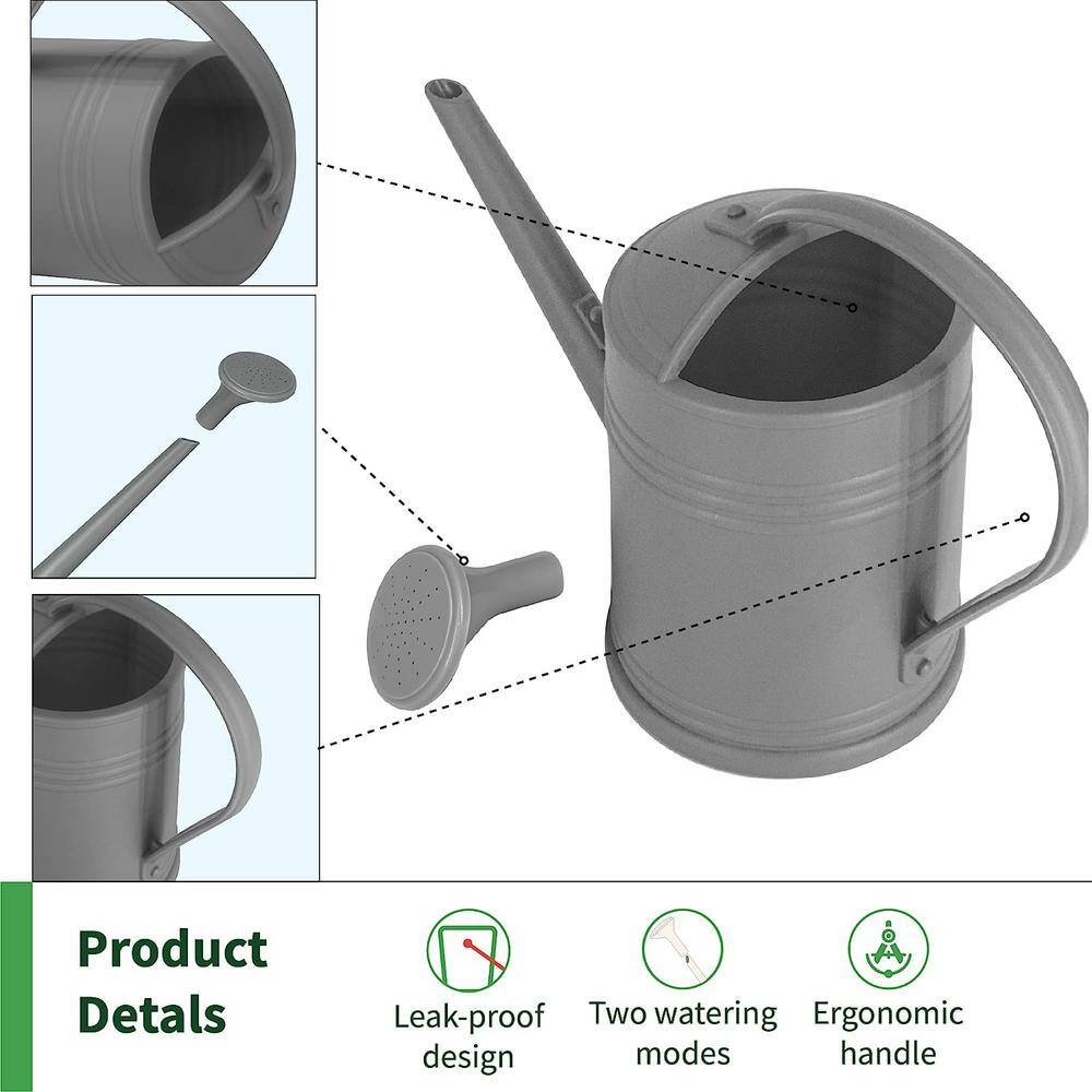 Flower Watering Can with Detachable Sprinkler Head Grey JO0722WC1