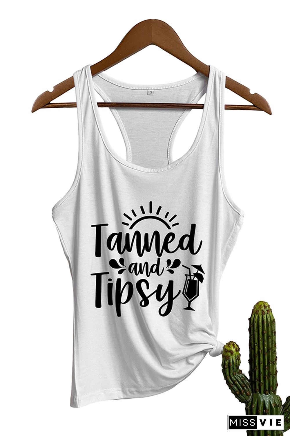 Tanned And Tipsy Sleeveless Tank Top Wholesale