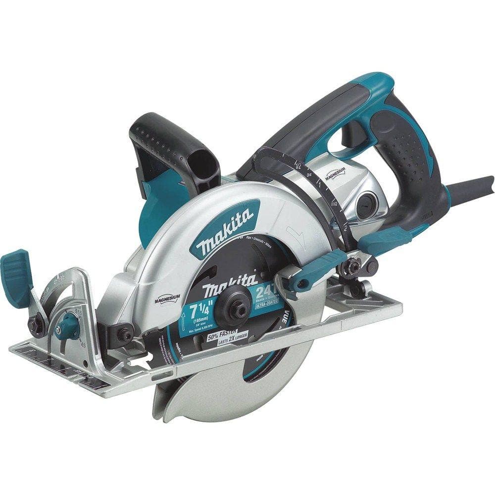 Makita 15 Amp 7-1/4 in. Corded Lightweight Magnesium Hypoid Circular Saw with built in fan and 24T Carbide blade 5377MG