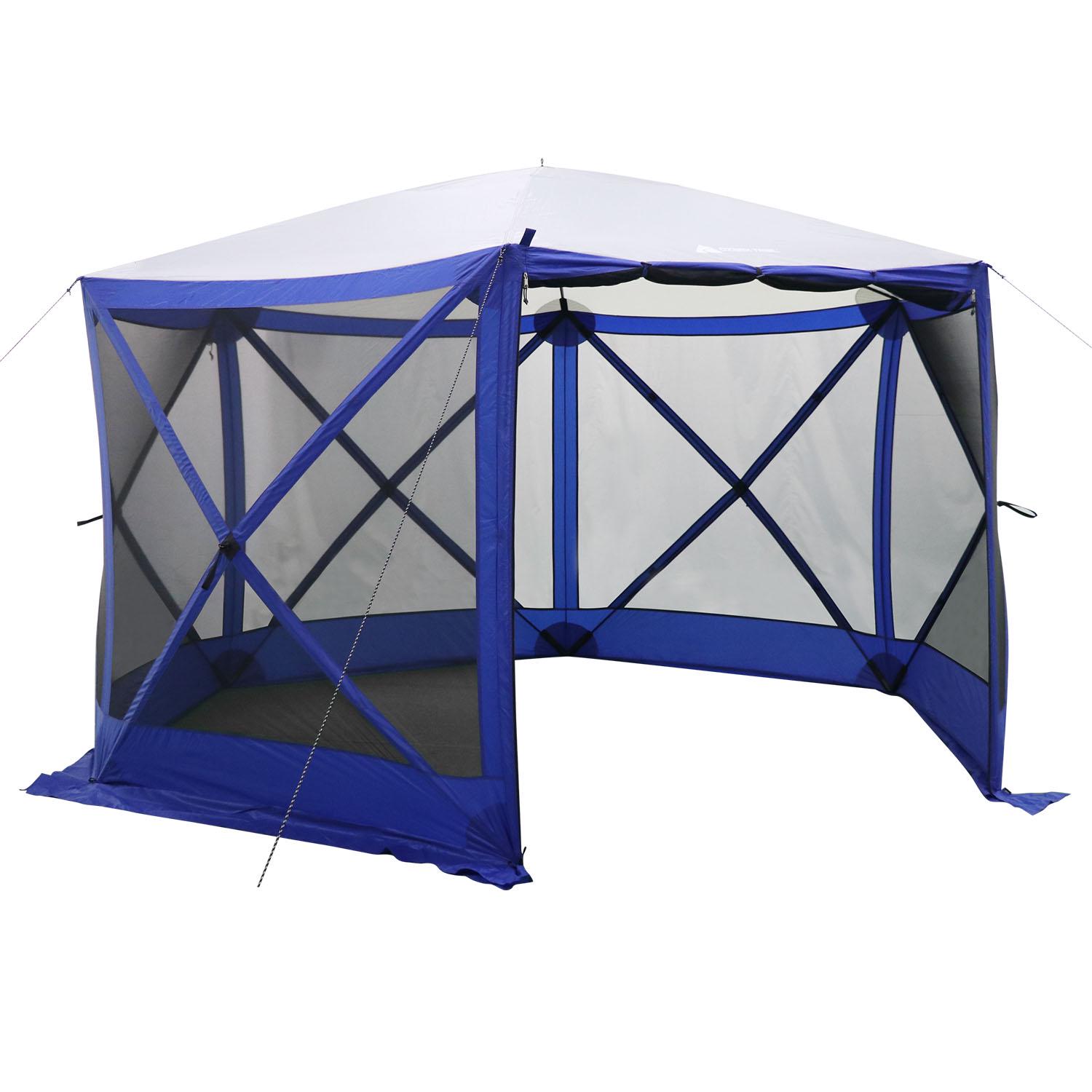 Ozark Trail 6 Hub Outdoor Camping 11x10and#8242; Screen House， One Room， Blue