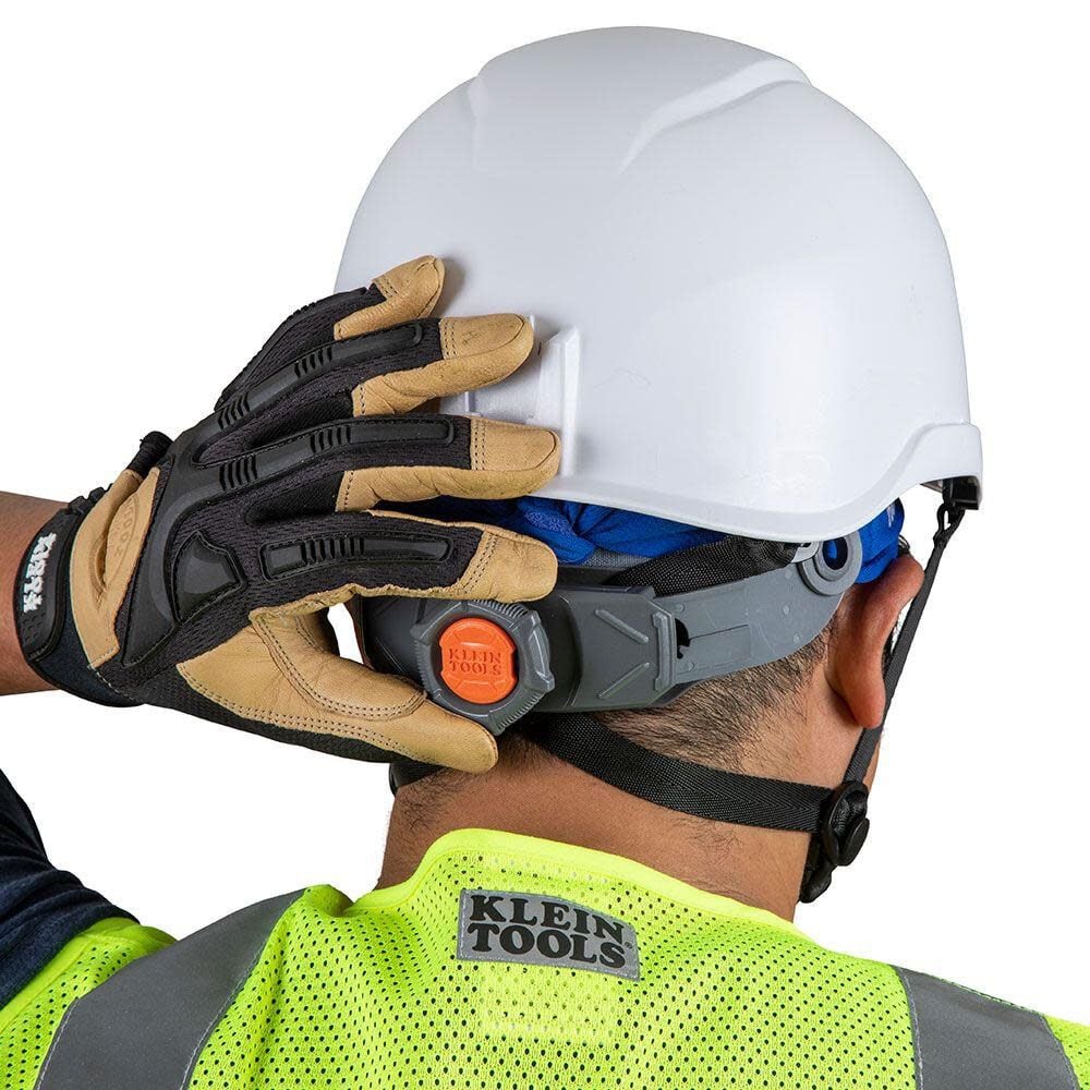 Klein Tools Safety Helmet Non-Vented-Class E with Rechargeable Headlamp Blue 60148 from Klein Tools