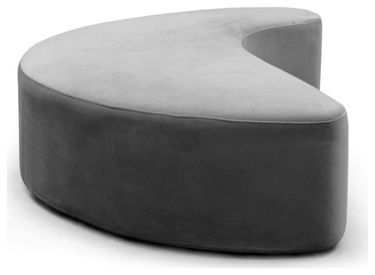 Ottoman  Lune Shape  Dark Gray   Contemporary   Footstools And Ottomans   by Rustic Home Furniture Deco  Houzz