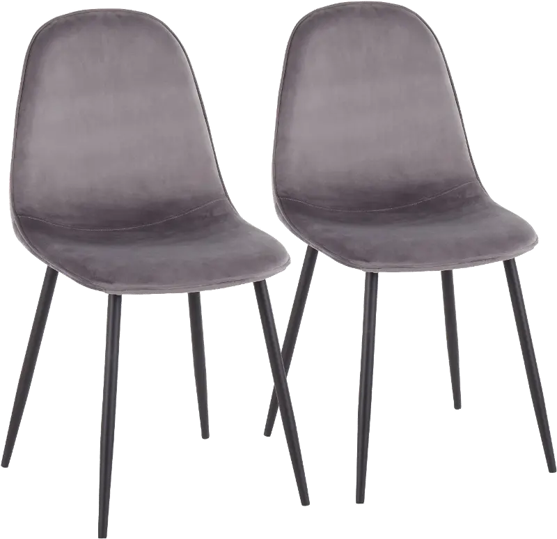 Contemporary Gray and Black Dining Room Chair (Set of 2) - Pebble