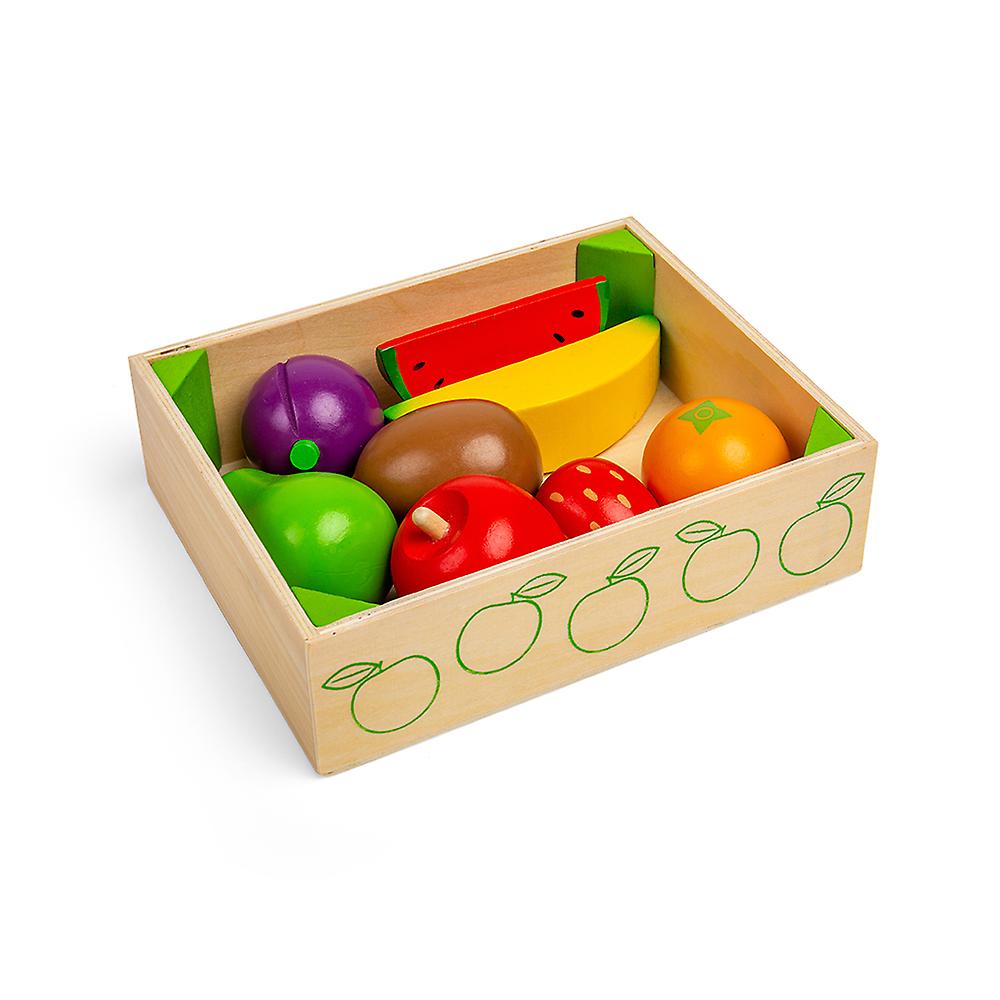 Bigjigs Toys Wooden Play Food Fruit Crate Pretend Role Play Kitchen