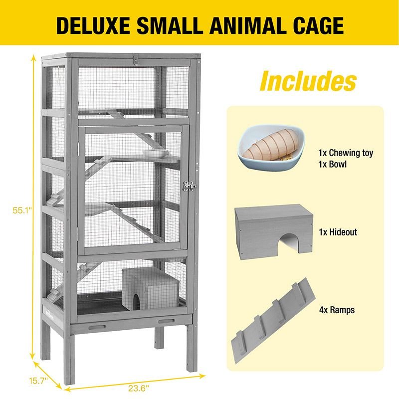 Aivituvin AIR38 5 Level Wooden Small Pet Cage