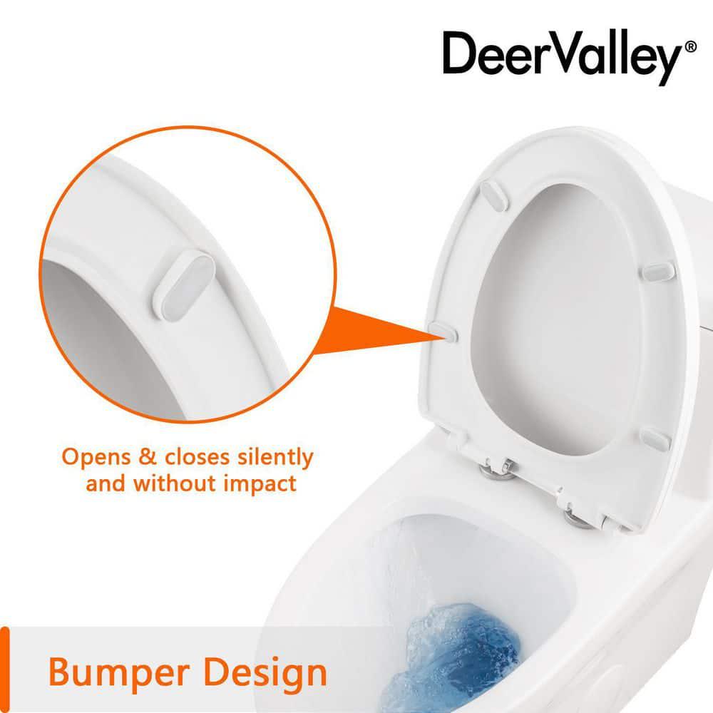 DEERVALLEY DeerValley Ally 12 in Rough in Size 1Piece 08128 GPF Dual Flush Elongated Toilet in White Seat Included