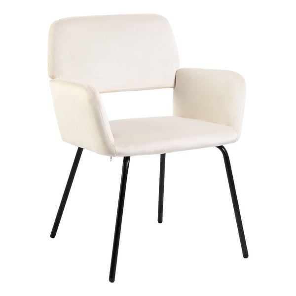 Velvet Upholstered Accent Armchair with Metal Legs