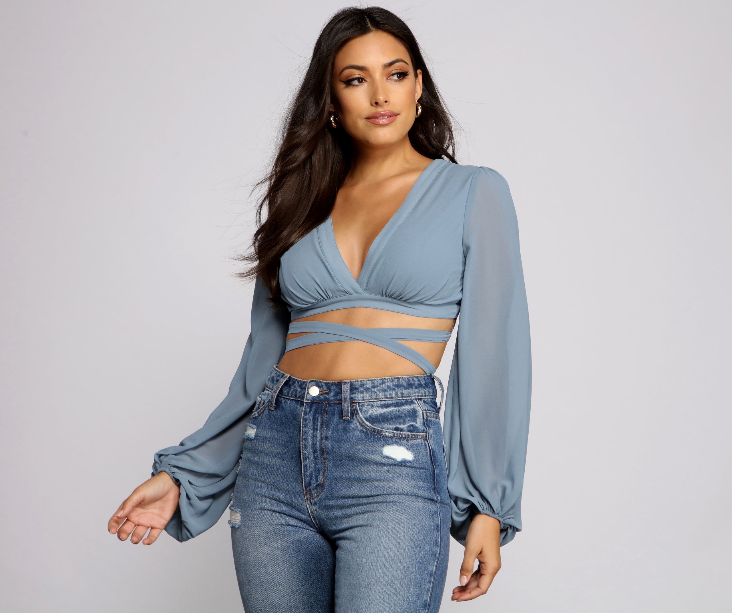 Stunning Strappy Chiffon Crop Top