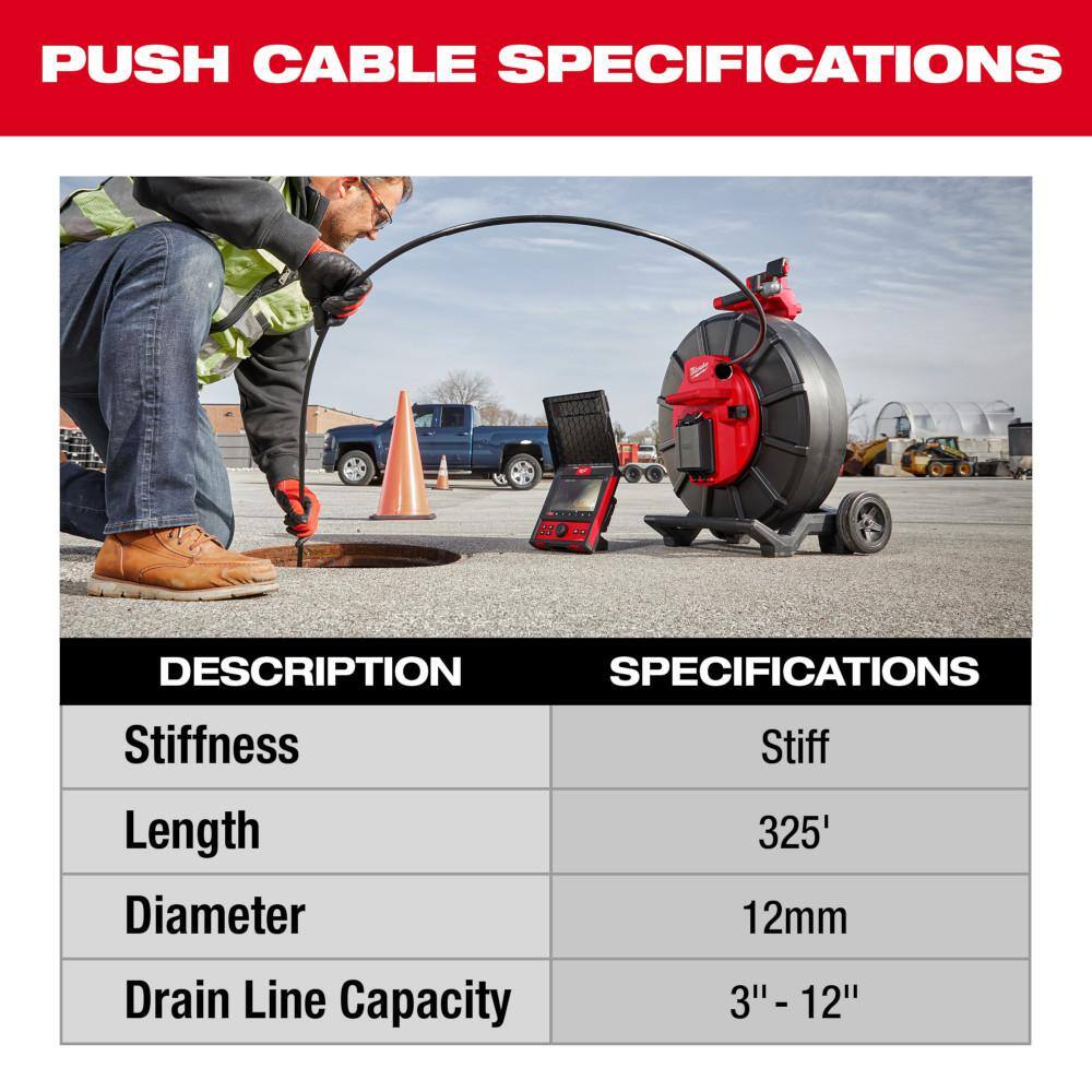 MW M18 18-Volt Lithium-Ion Cordless 325 ft. Stiff Pipeline Inspection System Image Reel (Tool-Only) 2976-20